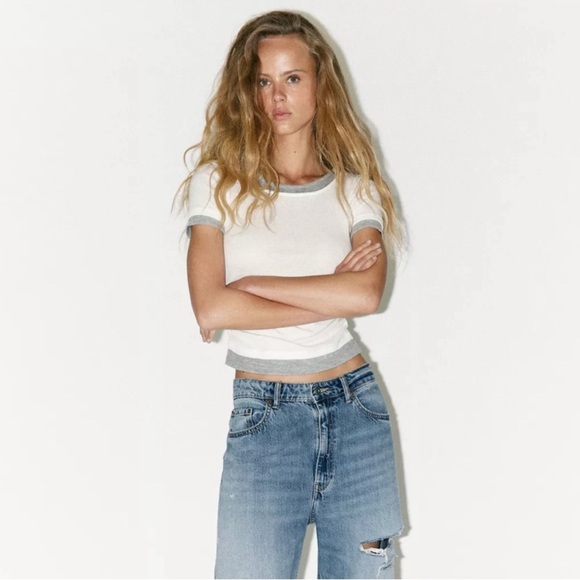 DOUBLE RIB RUCHED T-SHIRT - Picture 2 of 6